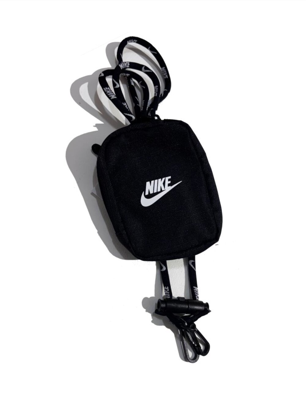 NIKE CLUB Accessories Pouch Lanyard Small Sports Fashion Black Zip Close - Picture 5 of 6